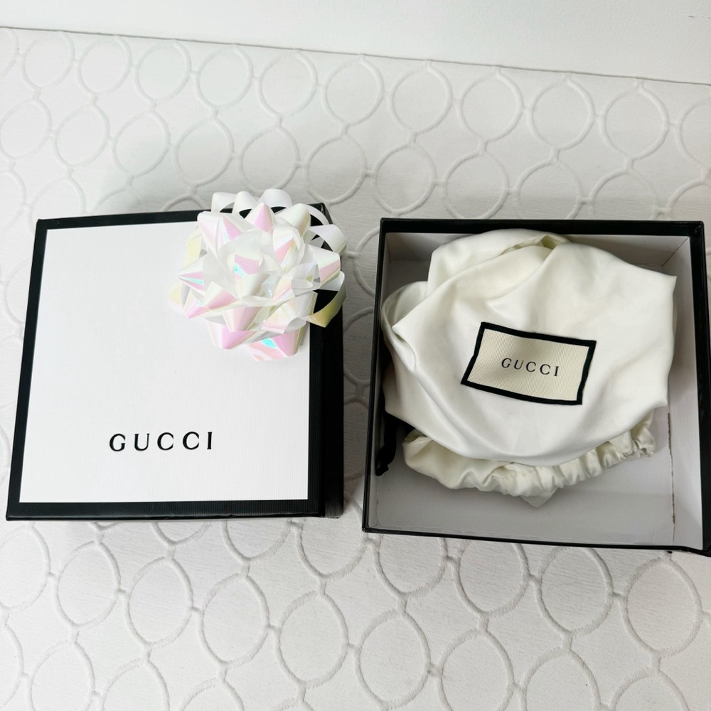 Gucci GG Thin Leather Belt with Double G Buckle Black Gold 70 - Picture 5 of 8